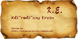 Körmöczy Ervin névjegykártya