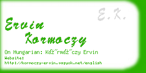 ervin kormoczy business card